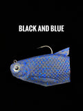 Burrito Baits Soft Silicone Shad Swimbait Black and Blue color