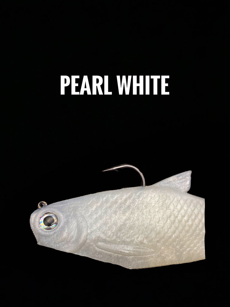 Burrito Baits Soft Silicone Shad Swimbait Pearl White Color