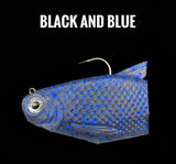 Burrito Baits Soft Silicone Shad Swimbait Black and Blue Color